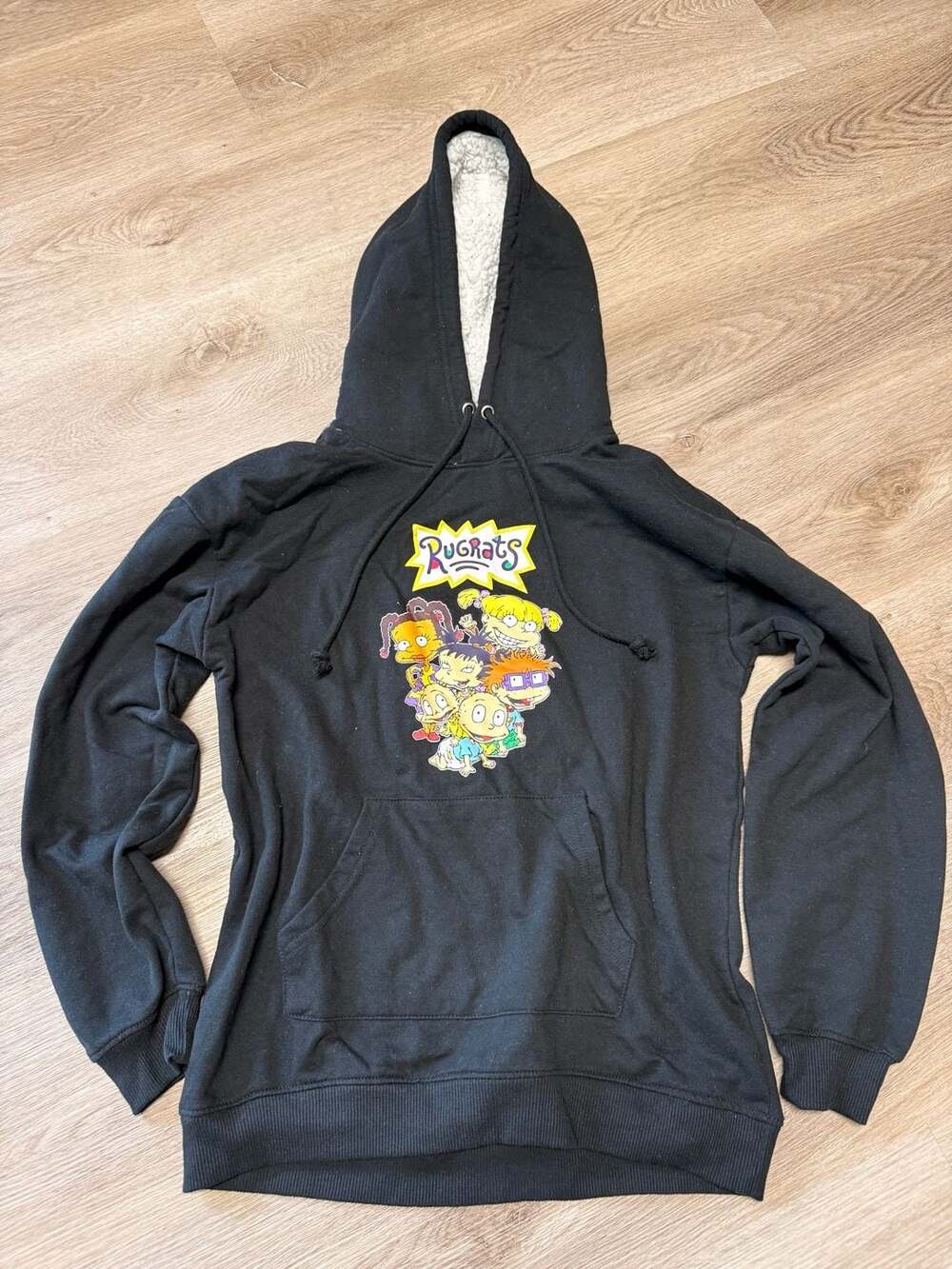Nickelodeon Rugrats Graphic Sherpa-Lined Pullover Hoodie Black
